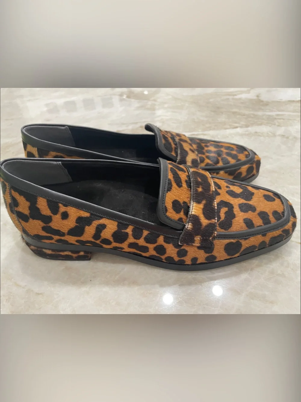 Vionic Leopard-Print Penny Loafers in Brown and Black